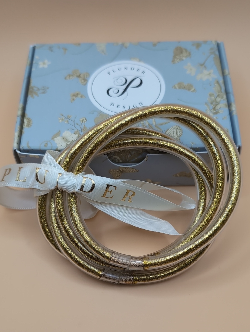 Plunder Oralia Gold Stacking Bangle Set New With Box